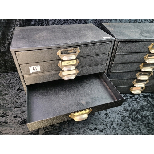 Pair of vintage six drawer table top metal filing cabinets. Each ...