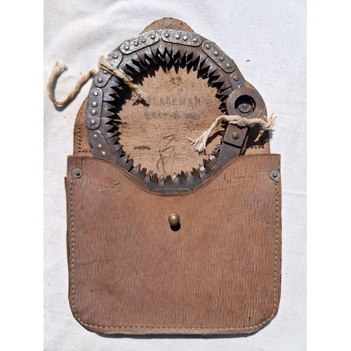 126 - WW2 Folding saw in leather case. 1942.