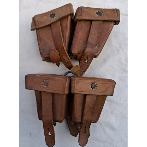 157 - WW2? Russian leather ammunition pouches