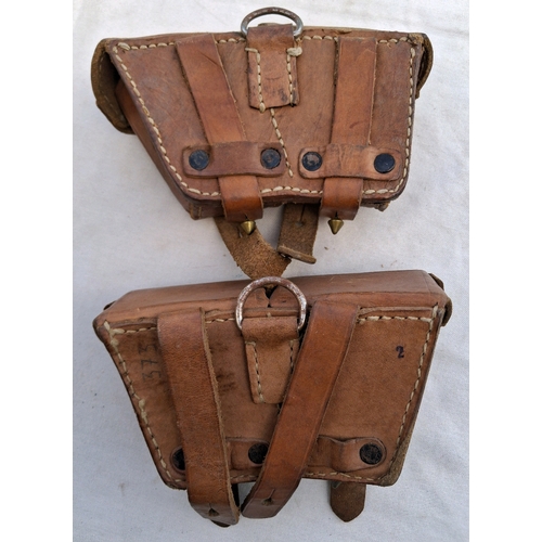 157 - WW2? Russian leather ammunition pouches