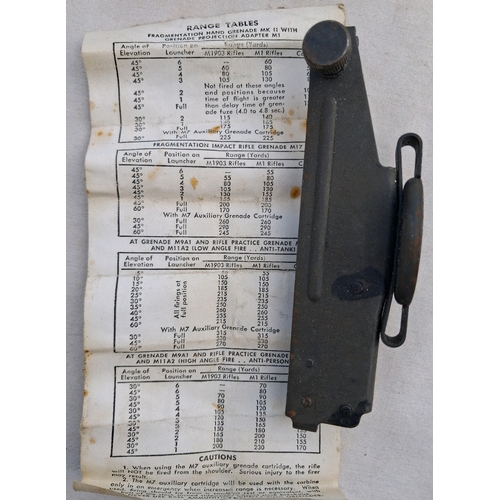 170 - WW2 US grenade launcher sight M15, in carry case with instructions, fits, M1903, M1903A1, M1903A3, M... 