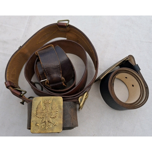171 - Spanish civil war belt, along with modern British sam brown and other belts