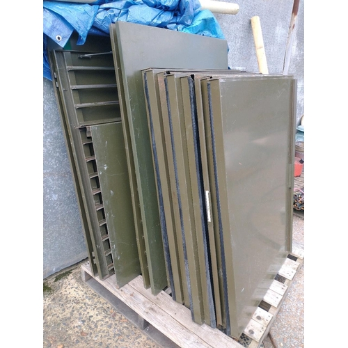 Large army green metal map/architectural/engineering drawings cabinet ...