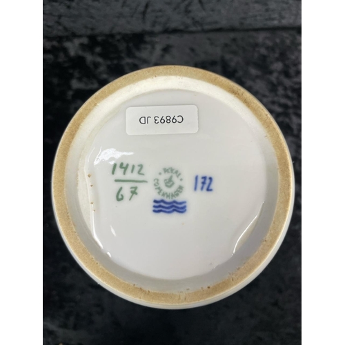 157 - Another early 20th century Royal Copenhagen vase featuring birds flying over a snowy landscape. Appr... 