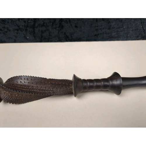 261 - Interesting hand carved tribal staff or weapon! Approx L40cm.