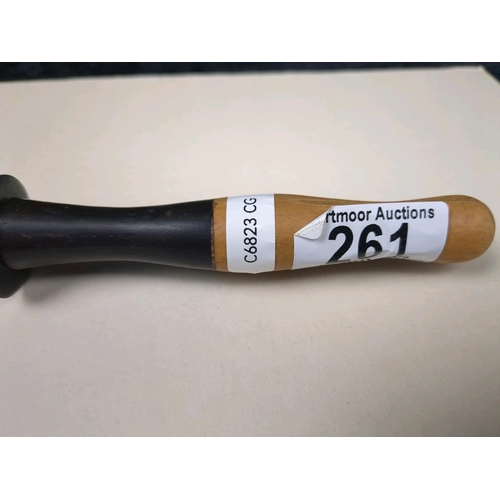 261 - Interesting hand carved tribal staff or weapon! Approx L40cm.