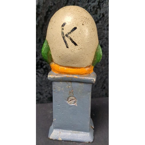 333 - Vintage Humpty Dumpty cast iron money box.