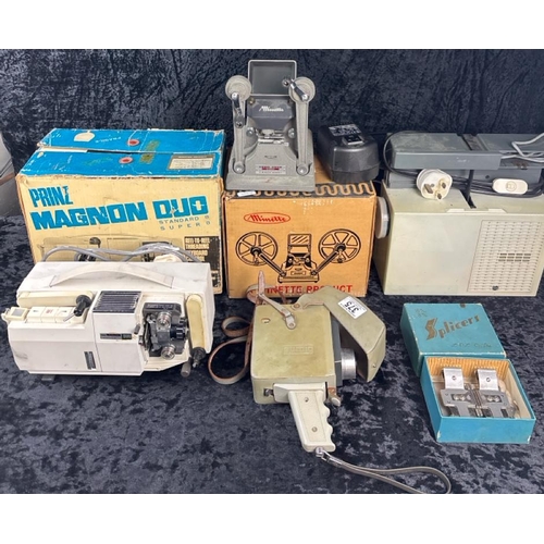 375 - More vintage electronics! A slide projector, a Eumig cine camera, a Minette ‘viewer editor’ and a Pr... 