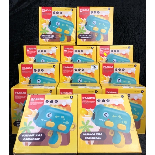 114 - 13 new boxes of children’s toy Jagdag Outdoor Kids Dartboards.