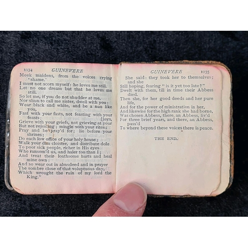 605 - Tennyson’s Poetical Works miniature book with silver front cover bearing portrait of Tennyson. Indis... 