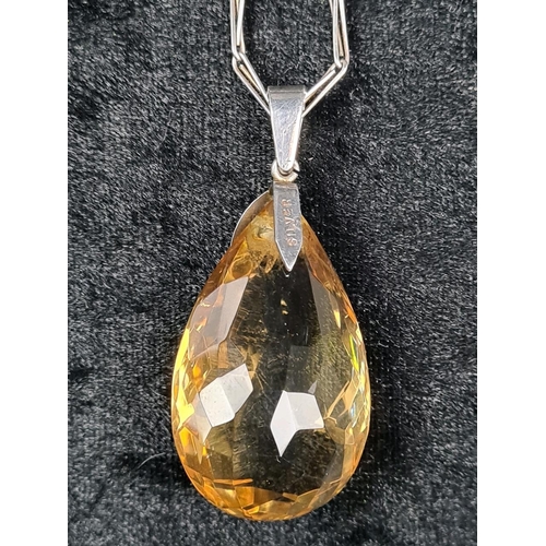 628 - Unmarked white bracelet (clasp a/f) and a silver mounted pendant on a white metal chain