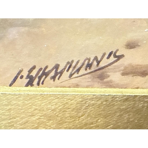 731 - Framed original painting of a coastal scene, possibly Golden Cap in Dorset, Indistinctly signed, fra... 