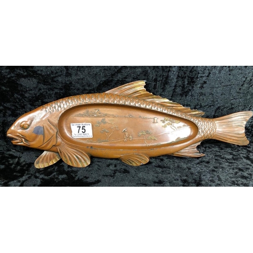 75 - 19th Century mixed metal and painted Japanese Meiji period fish-shaped (the good fortune sea bream) ... 