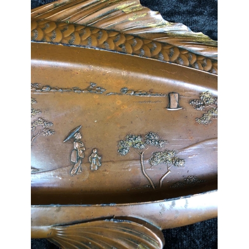 75 - 19th Century mixed metal and painted Japanese Meiji period fish-shaped (the good fortune sea bream) ... 