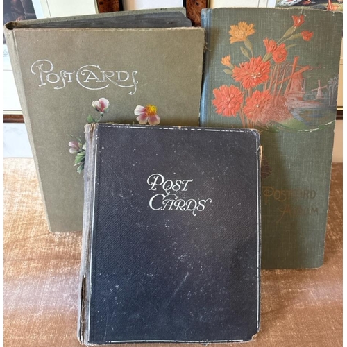 757 - Three vintage albums with postcards including many humorous and some c1900-1920