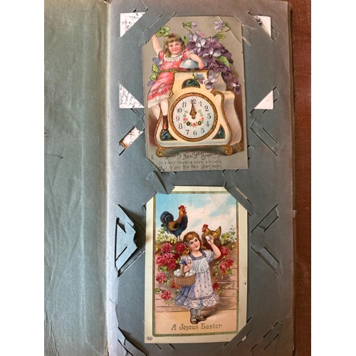 757 - Three vintage albums with postcards including many humorous and some c1900-1920