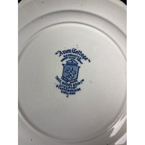 819 - Four pairs of vintage blue and white plates by Doulton, Royal Crownford etc. plus an antique German ... 