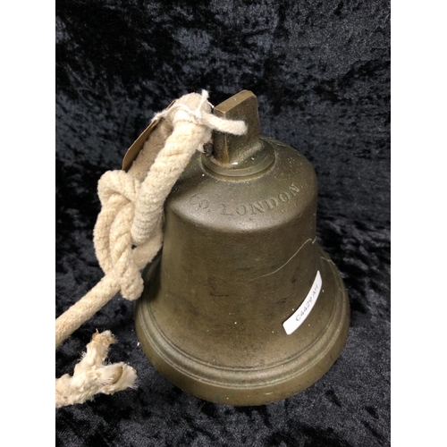 95 - Old Mears & Co London bell - filled with cement and converted to a door stop. Crack to bell. Approx ... 