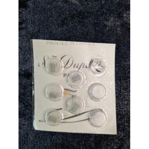 643 - S.T. DuPont ‘Line 1’ cigarette lighter in original box with paperwork and spare DuPont flints. Monog... 