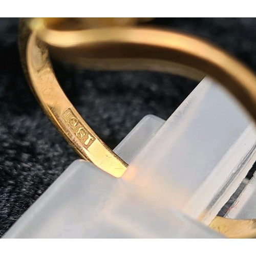 658 - 18ct gold and diamond ring (one diamond missing), size S, approx 2.9g