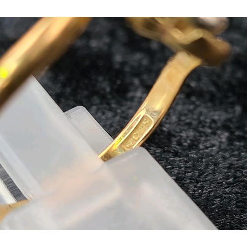 658 - 18ct gold and diamond ring (one diamond missing), size S, approx 2.9g