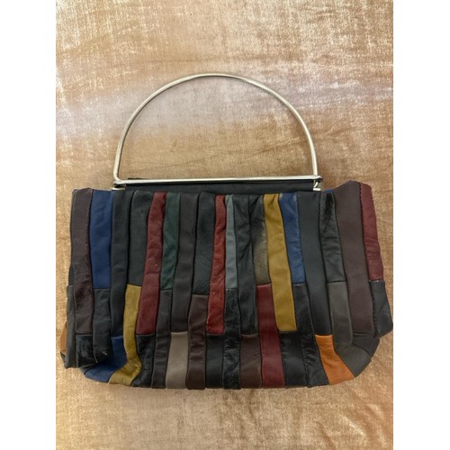 784 - Beautifully silky tasselled shawl, Oriental / Chinese style cushion cover, handbag made of leather s... 