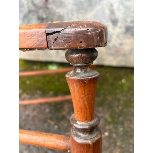 857 - Pretty antique cane seat parlour chair with decorative central back bar