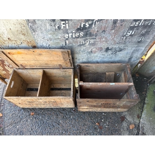 984 - Two large vintage wooden packing crates. North Devon approx H38cm x W68cm x D34cm and Liverpool appr... 
