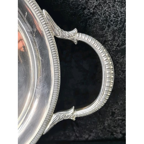 585 - Magnificent solid silver gallery tray with Masonic dedication inscription dated 1929, William Hutton... 