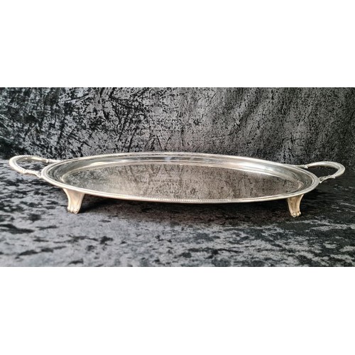 585 - Magnificent solid silver gallery tray with Masonic dedication inscription dated 1929, William Hutton... 