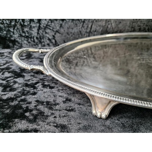 585 - Magnificent solid silver gallery tray with Masonic dedication inscription dated 1929, William Hutton... 