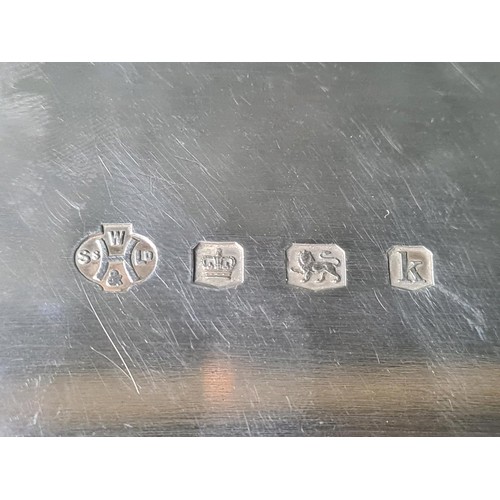 585 - Magnificent solid silver gallery tray with Masonic dedication inscription dated 1929, William Hutton... 