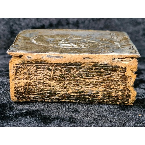 605 - Tennyson’s Poetical Works miniature book with silver front cover bearing portrait of Tennyson. Indis... 