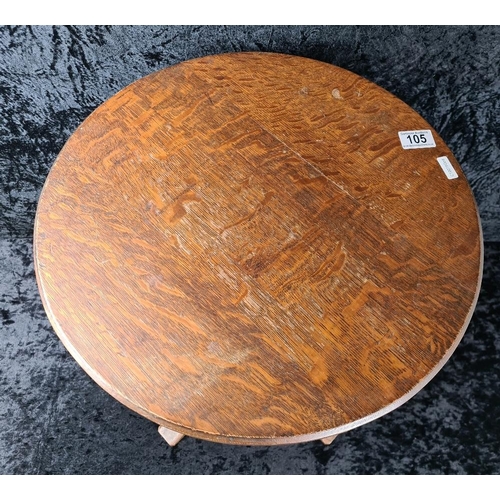 105 - Arts and Crafts circular oak lamp table with an octagonal undertier and an X-frame base. Approx H58c... 