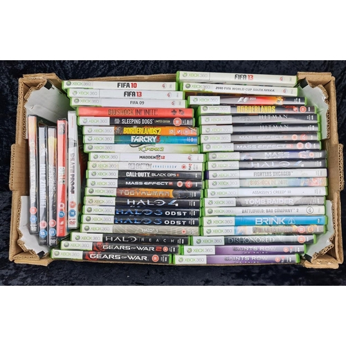 113a - Jam packed box of XBox 360 games and some zombie DVD’s