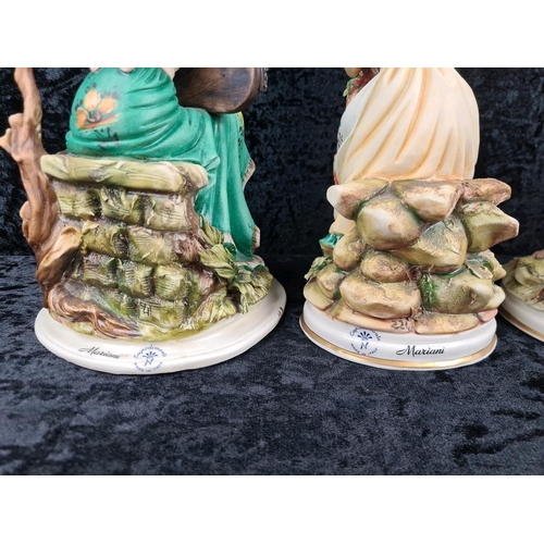 57 - Italian Capodimonte ‘Four Seasons’ hand-painted figurines. Each approx H24cm