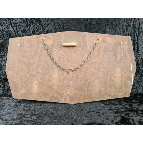 58 - Art Deco style vintage bevel-edge wall mirror. Approx H36.5cm x W65cm