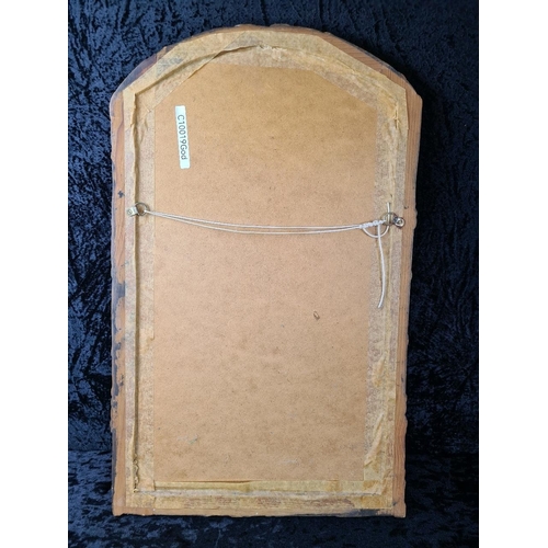 59 - Vintage wooden faux bamboo framed mirror. Approx H62cm x W37cm