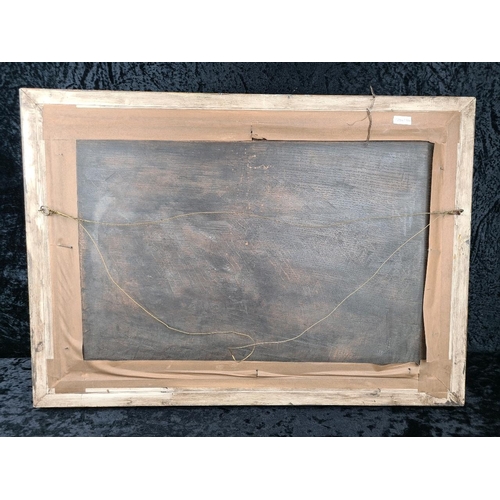 64 - Large antique painting of a horse in a gilt frame, approx H50cm x W70cm