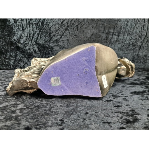 70 - Impressive and very heavy Meridian Collection silvered metal horse head sculpture, with box. Approx ... 