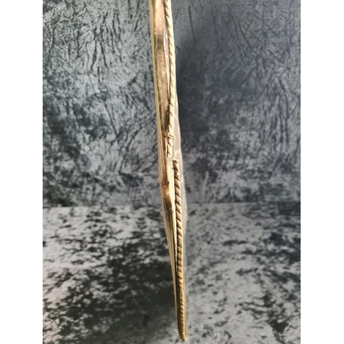 79 - Huge, vintage North African brass tray with hand-engraved arabesque and floral patterns. Approx Dia7... 