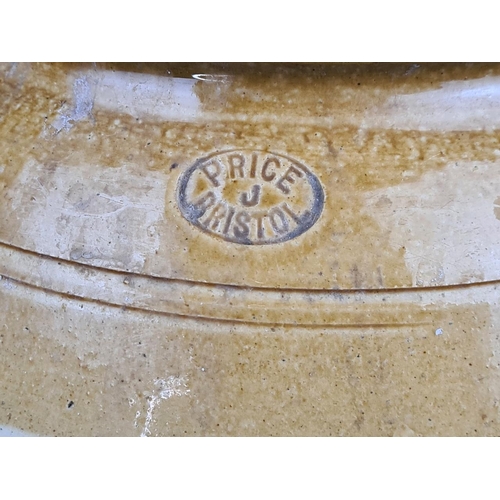 93 - Collection of antique salt-glazed stoneware jars and flagons, including two embossed Bristol. Talles... 