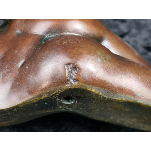 61A - Contemporary bronze sculpture of a reclining nude confirmed by Jeff Childs approx L32cm, signed with... 