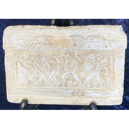 159 - Decorative plaster casts depicting classical scenes. Each approx H17 x 12cm.