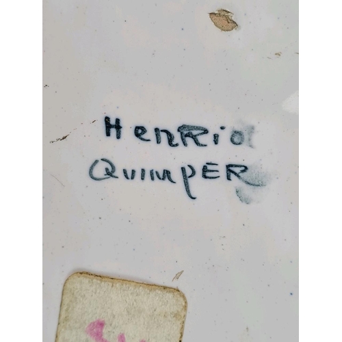 342b - Henriot Quimper hand painted ceramic wall mounted pipe rack with Windsor, London, Polo and Smokecraf... 