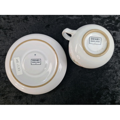 137 - Classic Denby Encore Sweet Pea set of six cups and saucers.