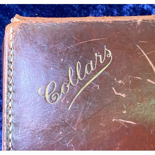 166 - Leather stationery case (a/f) plus another decorative leather box and a manicure kit. Case approx H1... 