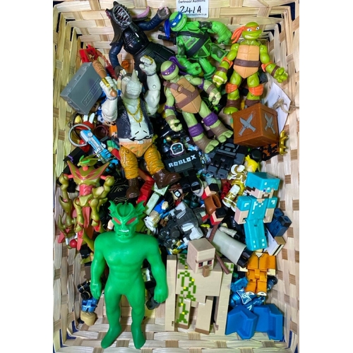 241A - Selection of vintage toys, ninja turtles Roblox etc.