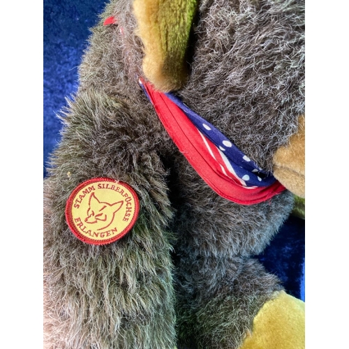 247 - Large cuddly gorilla with Nordic badges and a jaunty neckerchief. Approx H46cm