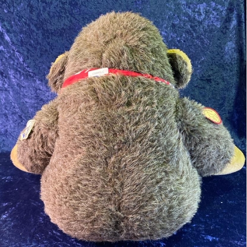 247 - Large cuddly gorilla with Nordic badges and a jaunty neckerchief. Approx H46cm